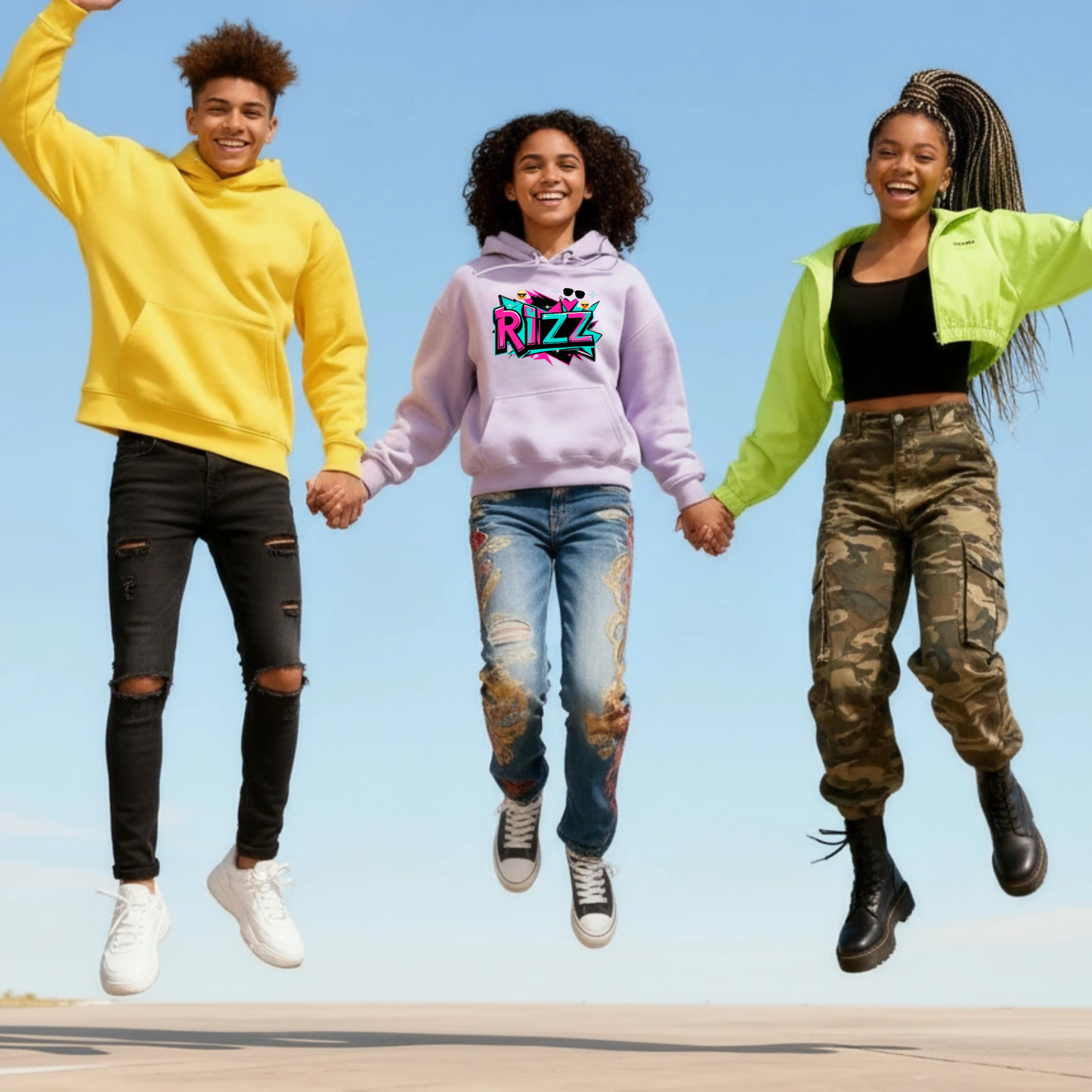 Vibrant Rizz Vibe Graphic Hoodie